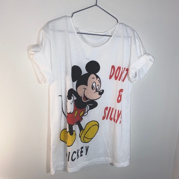 Disney Tops - “Don’t be silly mickey!” Mickey Mouse vintage tee